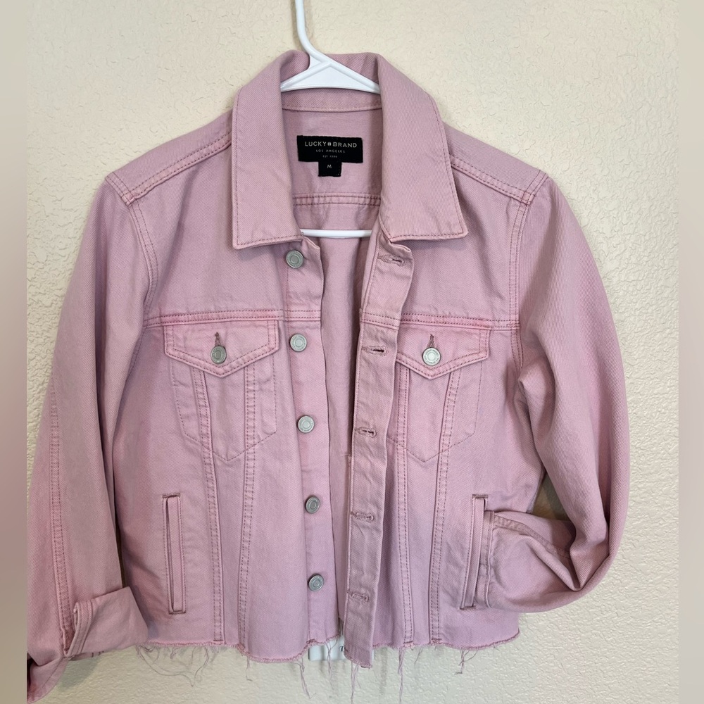 Lucky Brand Pink Denim Crop Jacket